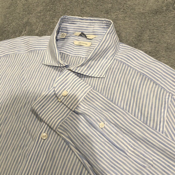 Suitsupply Other - Suitsupply Linen Cotton Dress Shirt Men's 41 16 Striped Button Up Slim Fit